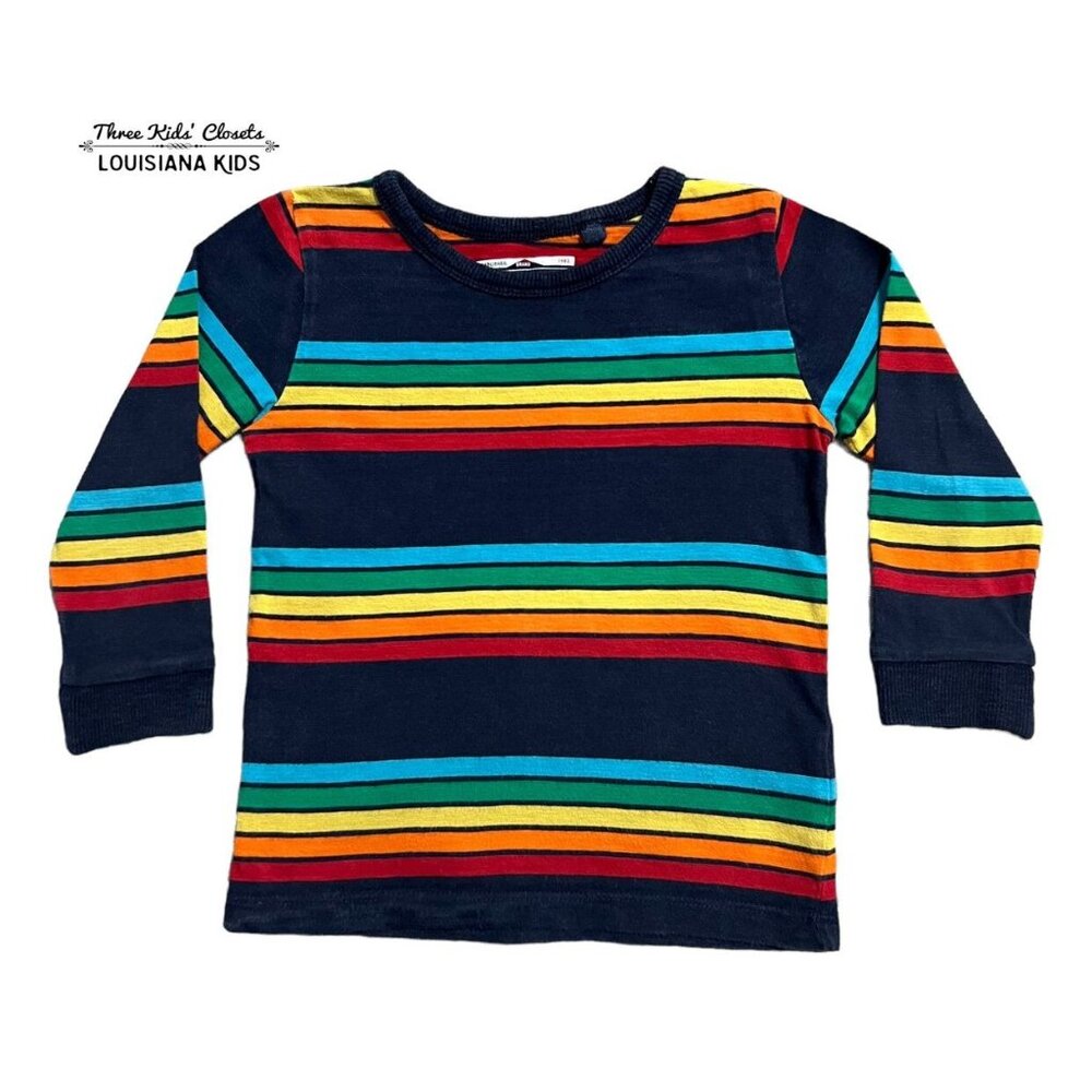 Next 1.5-2Y Navy Rainbow Striped Top